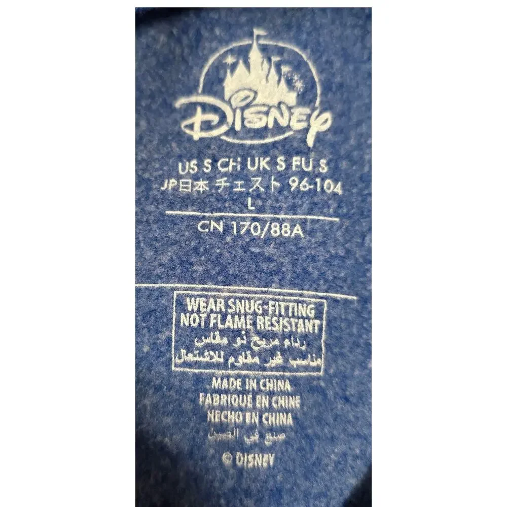 Disneyland Blue Crewneck Sweater Wishes‎ Come True Mickey Mouse Pullover Small